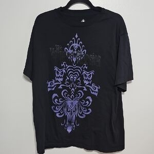Disney Black Tee with Purple Haunted Mansion Design XL